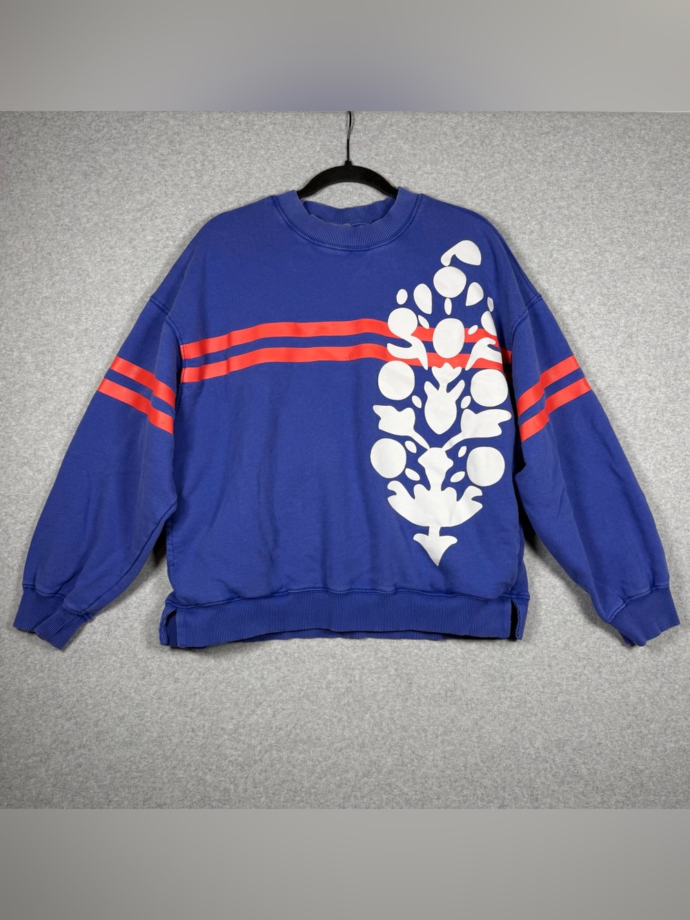 Free People FP Movement All Star Oversized Blue Graphic Sweatshirt Size XS